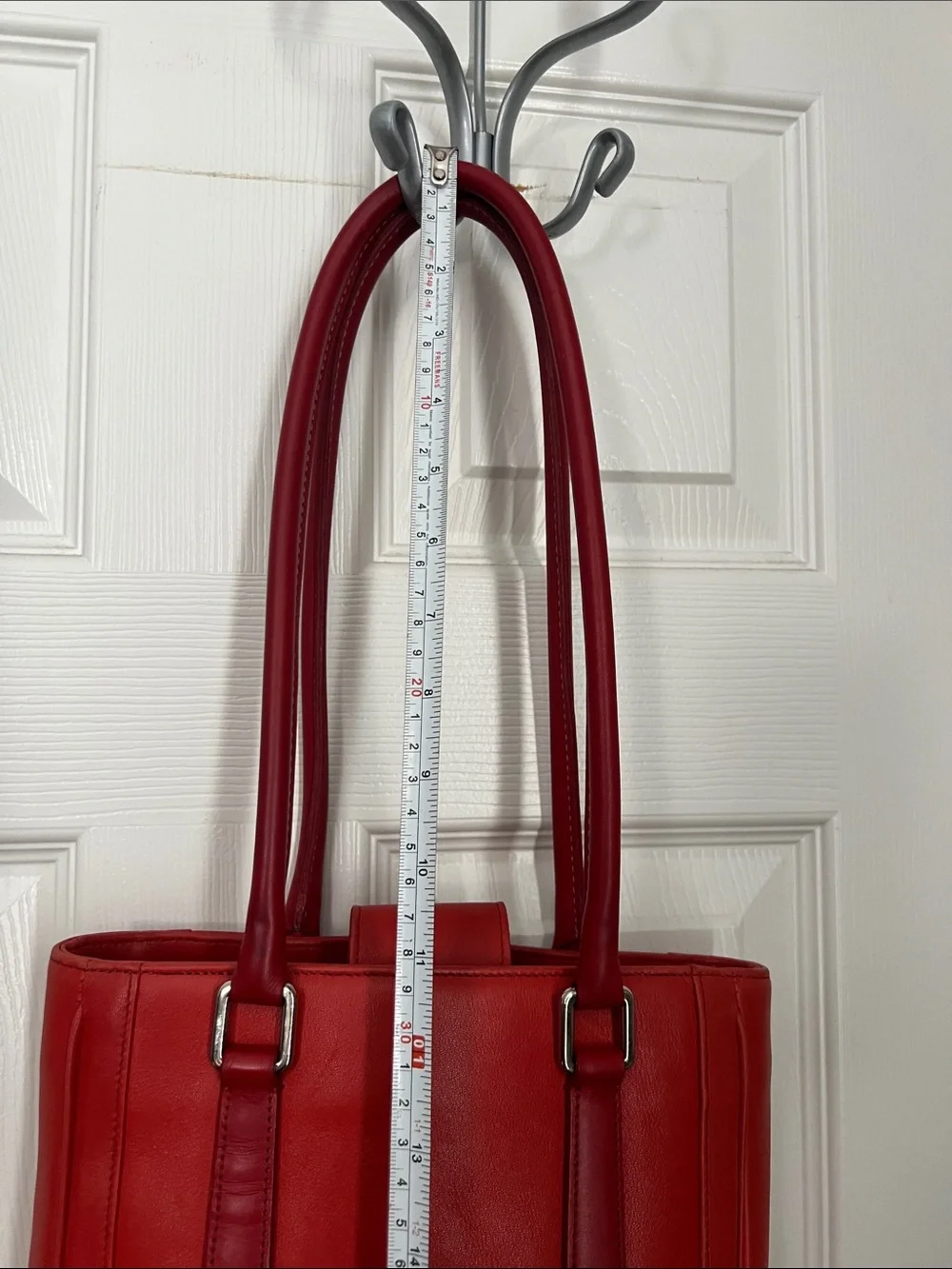 Coach Vintage Red Leather Bonnie Cashin Legacy Slim Tote, style 9422